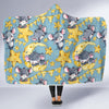 Mouse Cheese Pattern Print Hooded Blanket-grizzshop