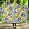 Mouse Cheese Pattern Print Hooded Blanket-grizzshop