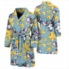 Mouse Cheese Pattern Print Men Long Robe-grizzshop