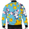 Mouse Cheese Pattern Print Men's Bomber Jacket-grizzshop