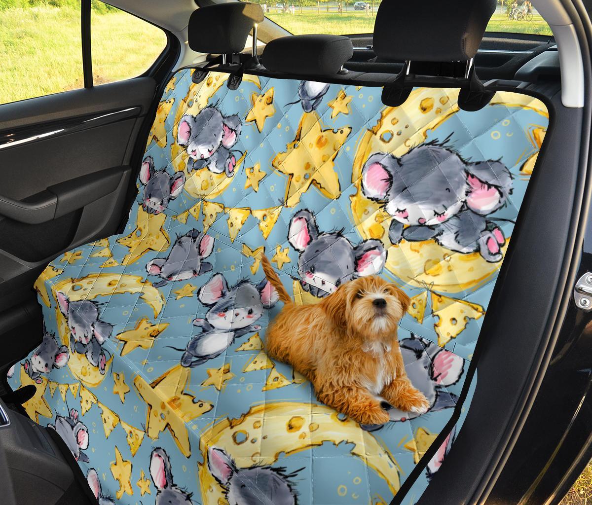 Mouse Cheese Pattern Print Pet Car Seat Cover-grizzshop