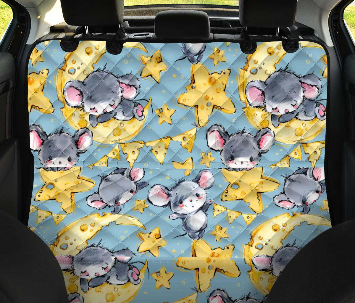 Mouse Cheese Pattern Print Pet Car Seat Cover-grizzshop