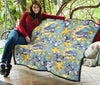 Mouse Cheese Pattern Print Quilt-grizzshop