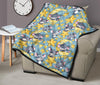 Mouse Cheese Pattern Print Quilt-grizzshop