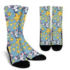 Mouse Cheese Pattern Print Unisex Crew Socks-grizzshop