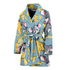 Mouse Cheese Pattern Print Women Long Robe-grizzshop