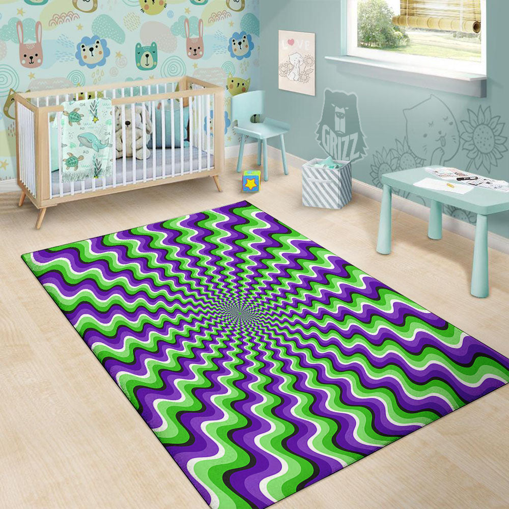 Moving Illusion Optical Green Explosion Floor Mat-grizzshop