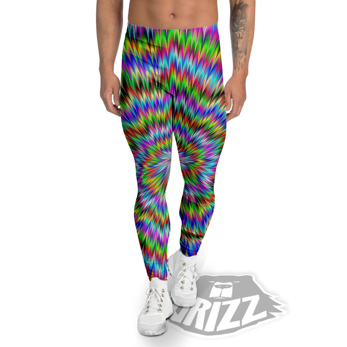 Moving Optical Illusion Abstract Dizzy Men's Leggings-grizzshop