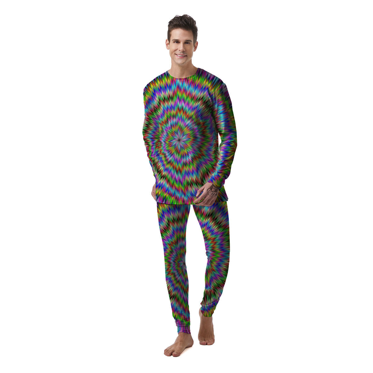 Moving Optical Illusion Abstract Dizzy Men's Pajamas-grizzshop