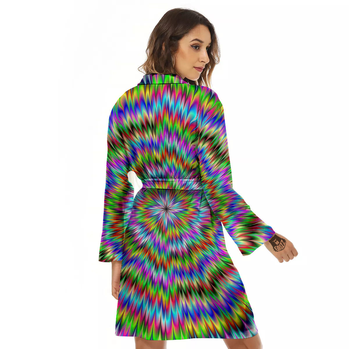 Moving Optical Illusion Abstract Dizzy Women's Robe-grizzshop