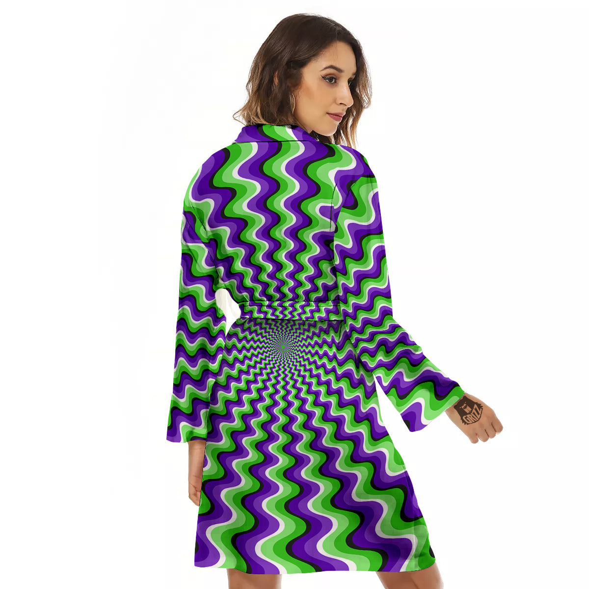 Moving Optical Illusion Colorful Dizzy Women's Robe-grizzshop