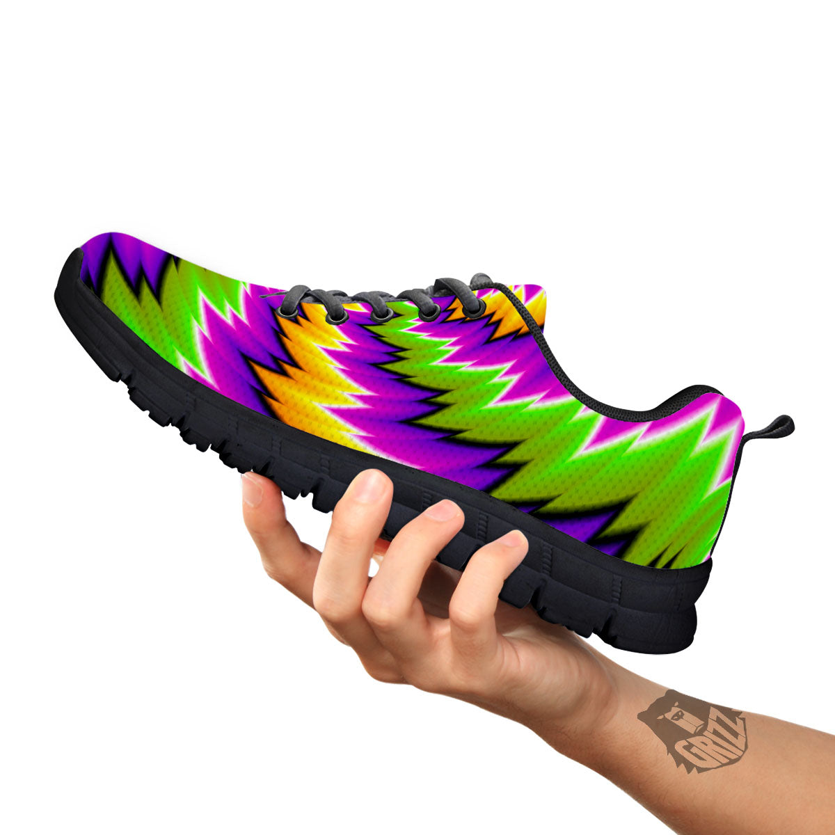Moving Optical Illusion Dizzy Vortex Black Sneaker-grizzshop