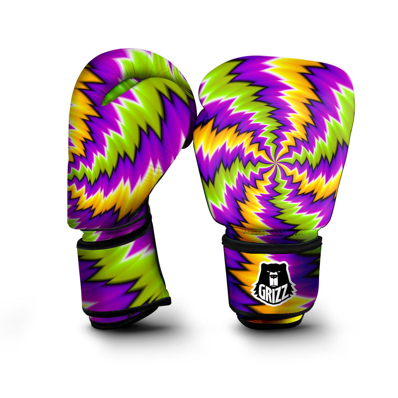 Moving Optical Illusion Dizzy Vortex Boxing Gloves-grizzshop