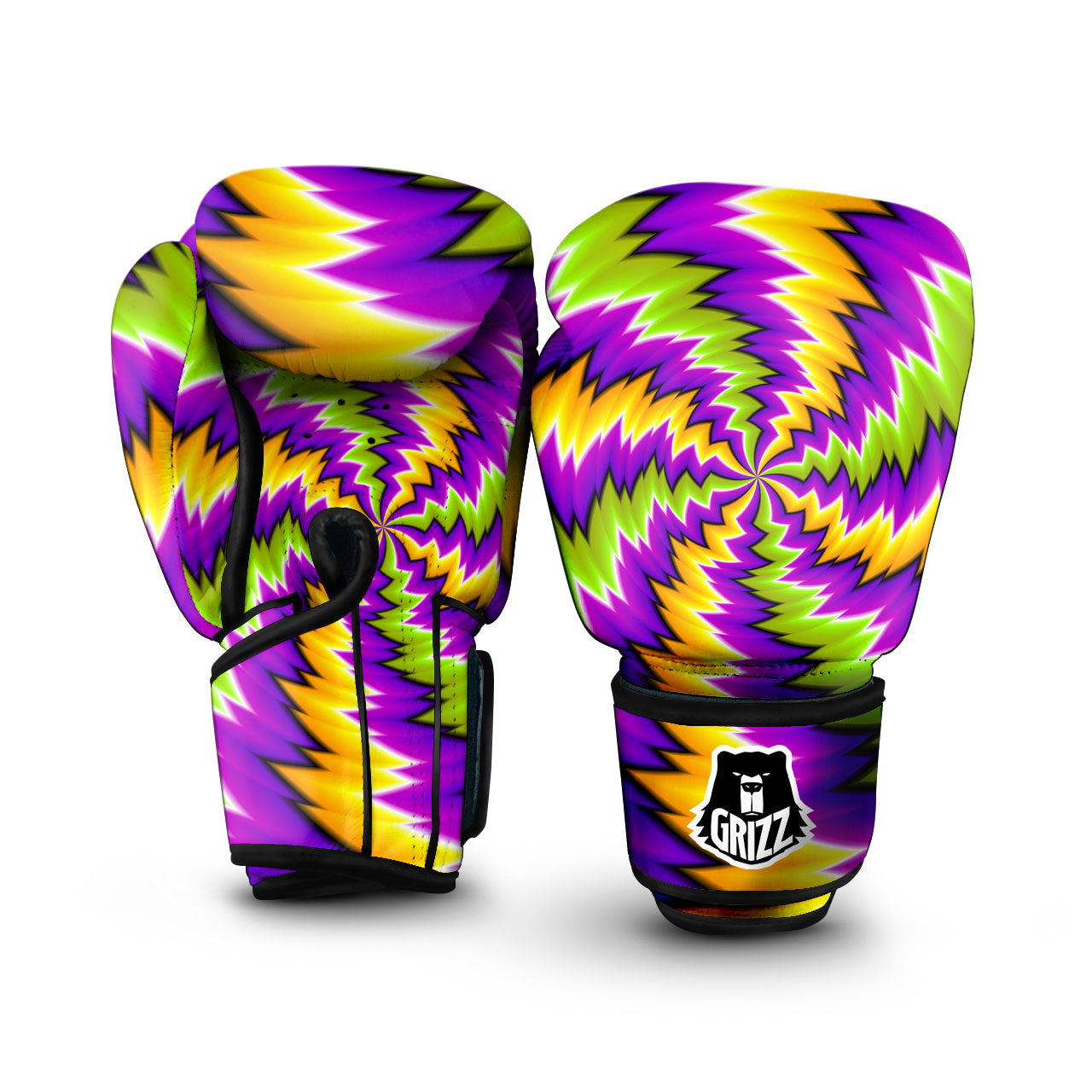 Moving Optical Illusion Dizzy Vortex Boxing Gloves-grizzshop