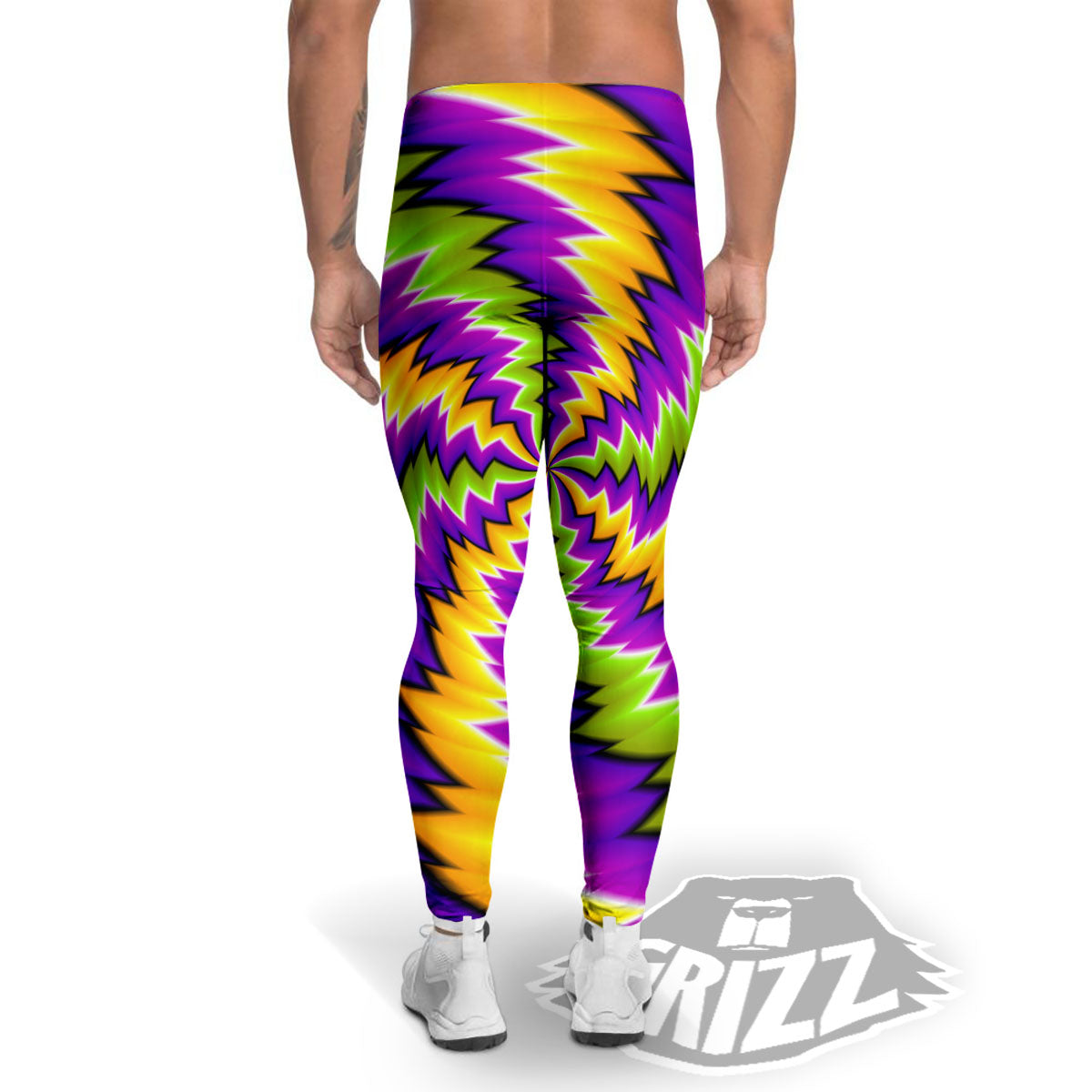 Moving Optical Illusion Dizzy Vortex Men's Leggings-grizzshop