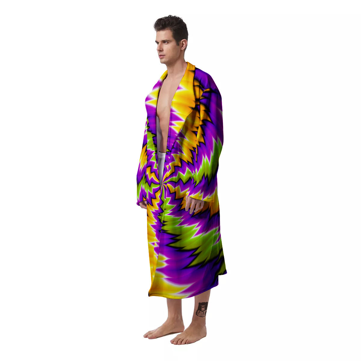 Moving Optical Illusion Dizzy Vortex Men's Robe-grizzshop
