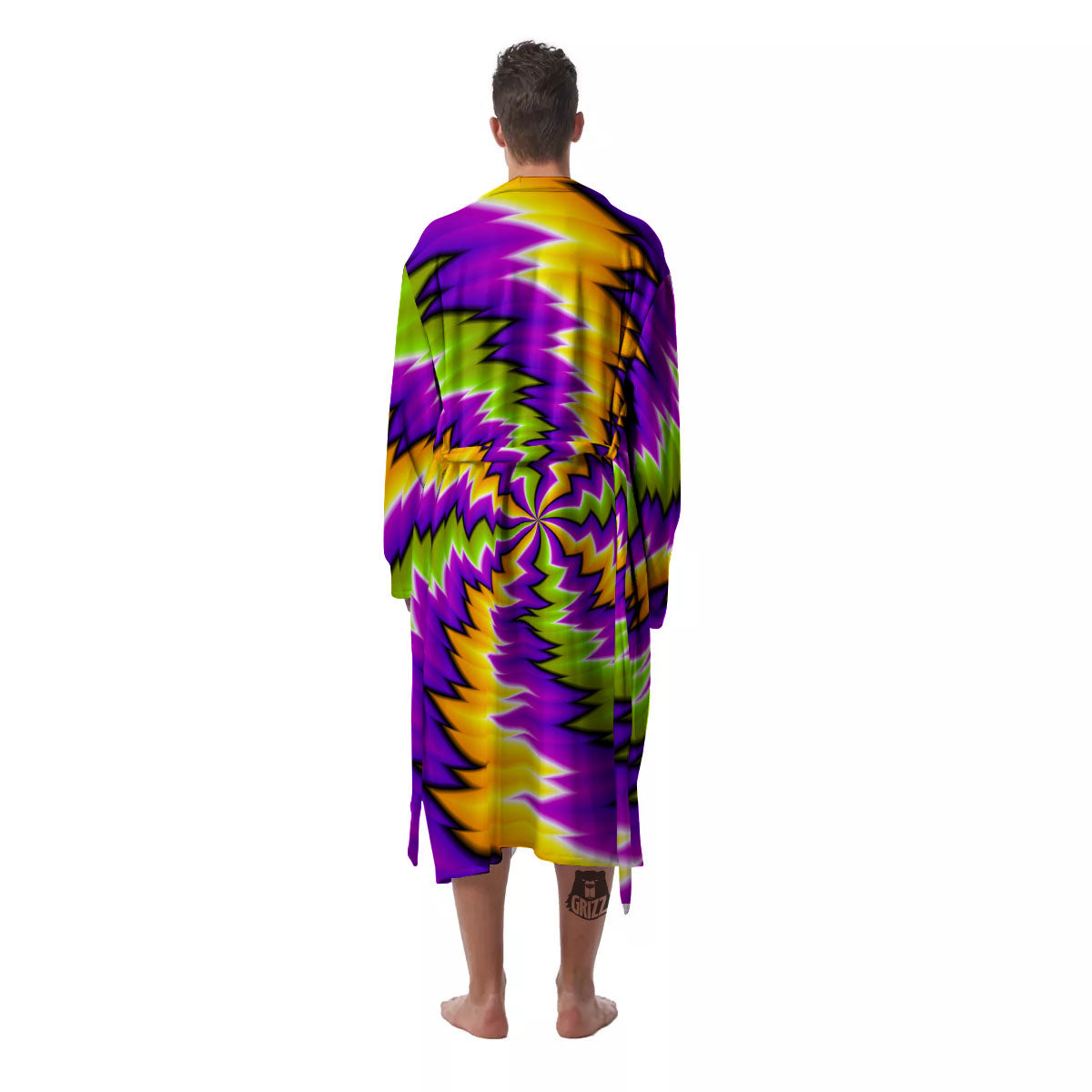 Moving Optical Illusion Dizzy Vortex Men's Robe-grizzshop