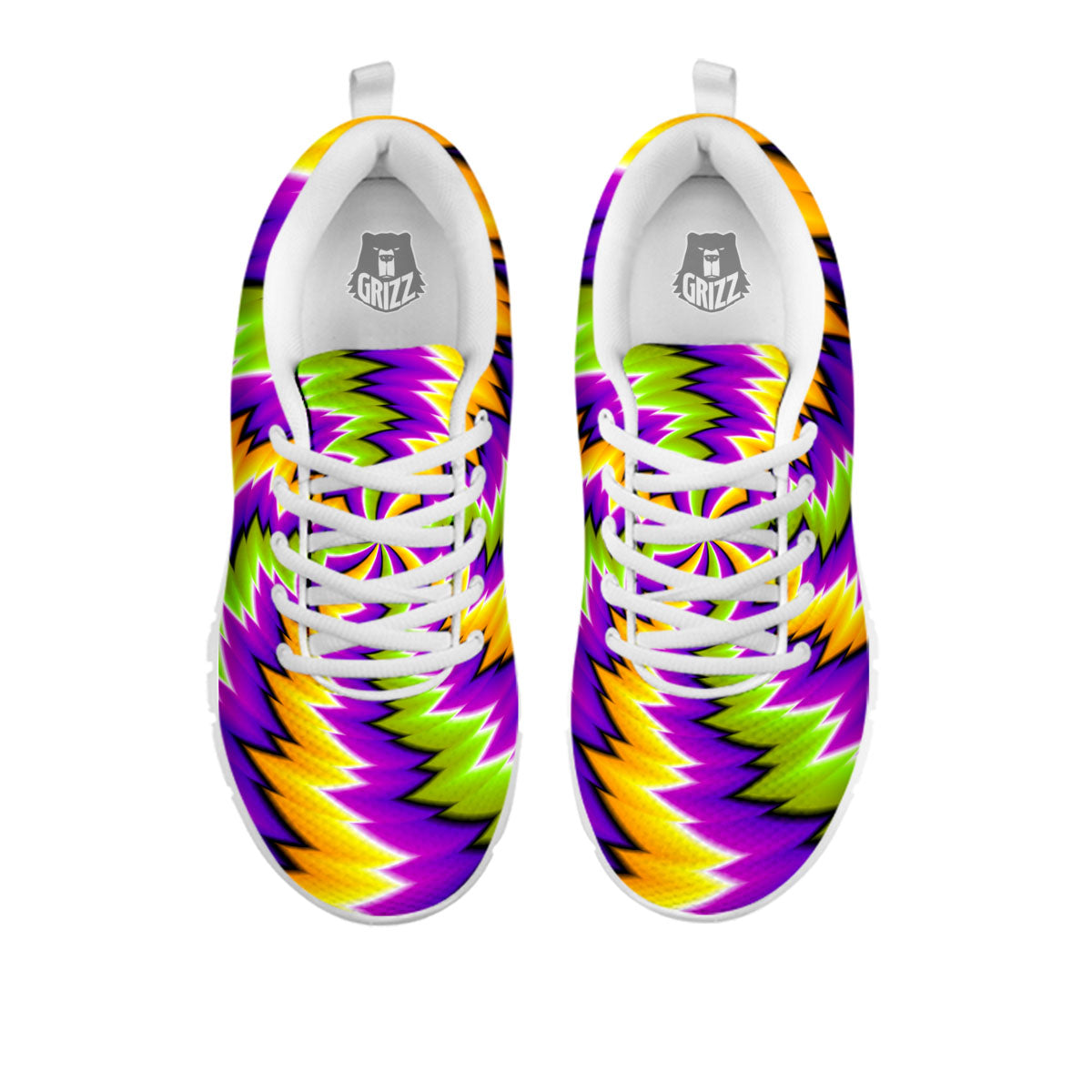 Moving Optical Illusion Dizzy Vortex White Sneaker-grizzshop