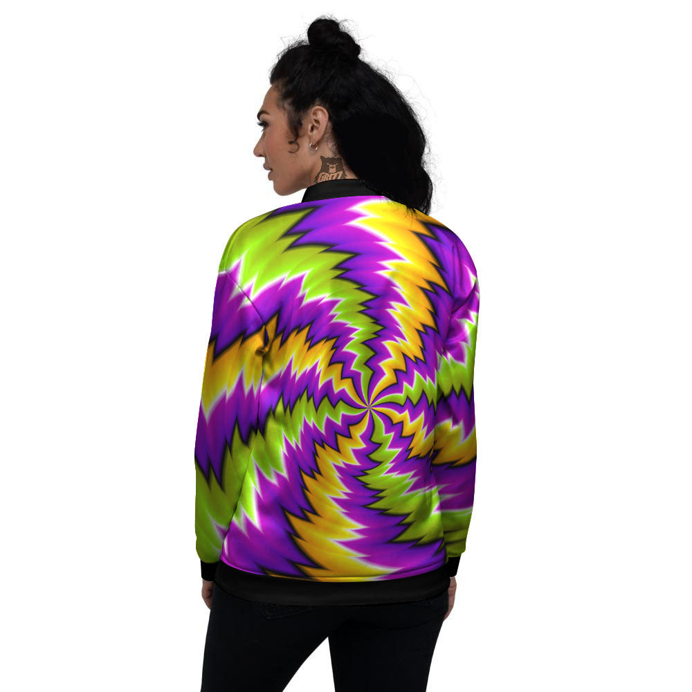 Moving Optical Illusion Dizzy Vortex Women's Bomber Jacket-grizzshop