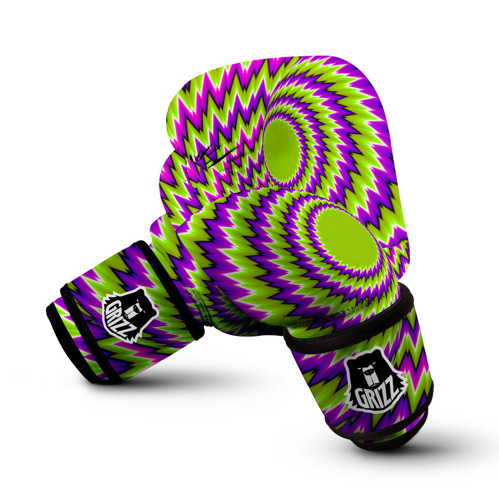 Moving Optical Illusion Green Vortex Boxing Gloves-grizzshop