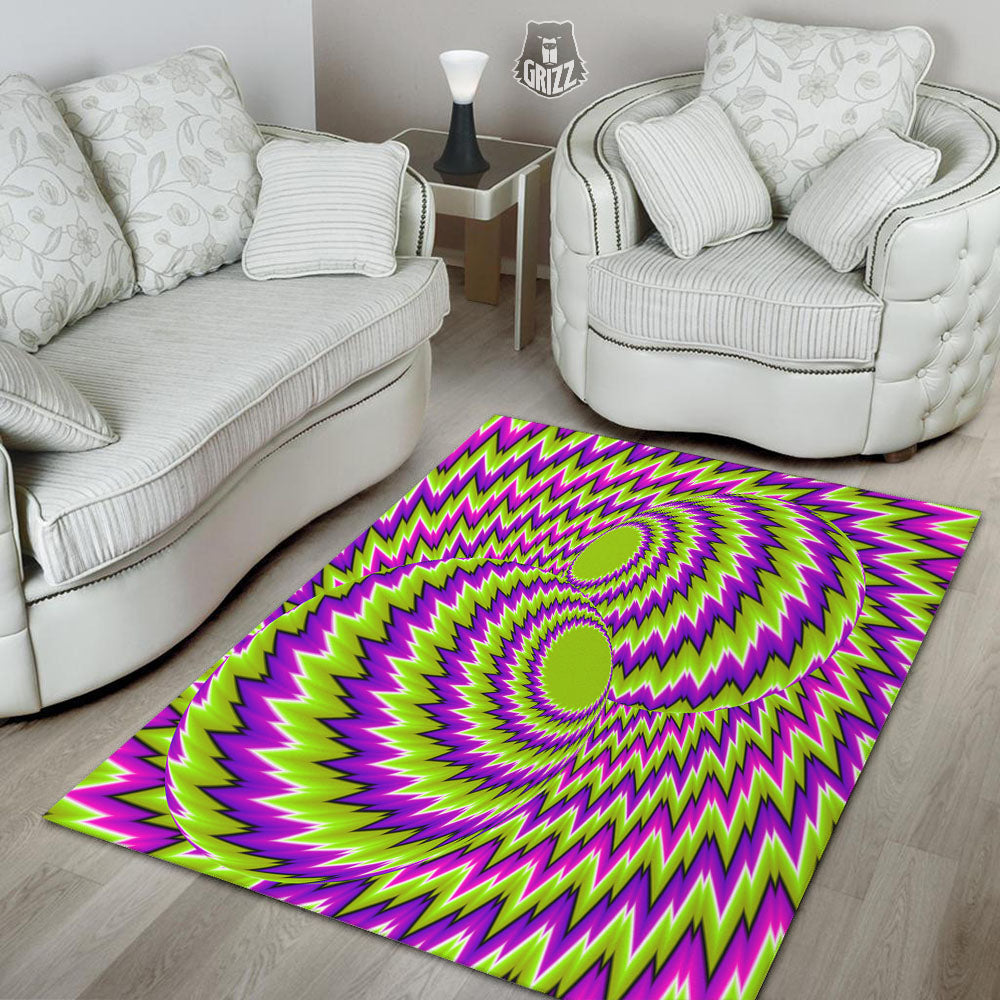 Moving Optical Illusion Green Vortex Floor Mat-grizzshop