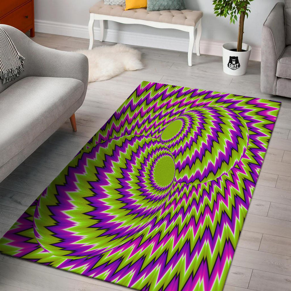 Moving Optical Illusion Green Vortex Floor Mat-grizzshop
