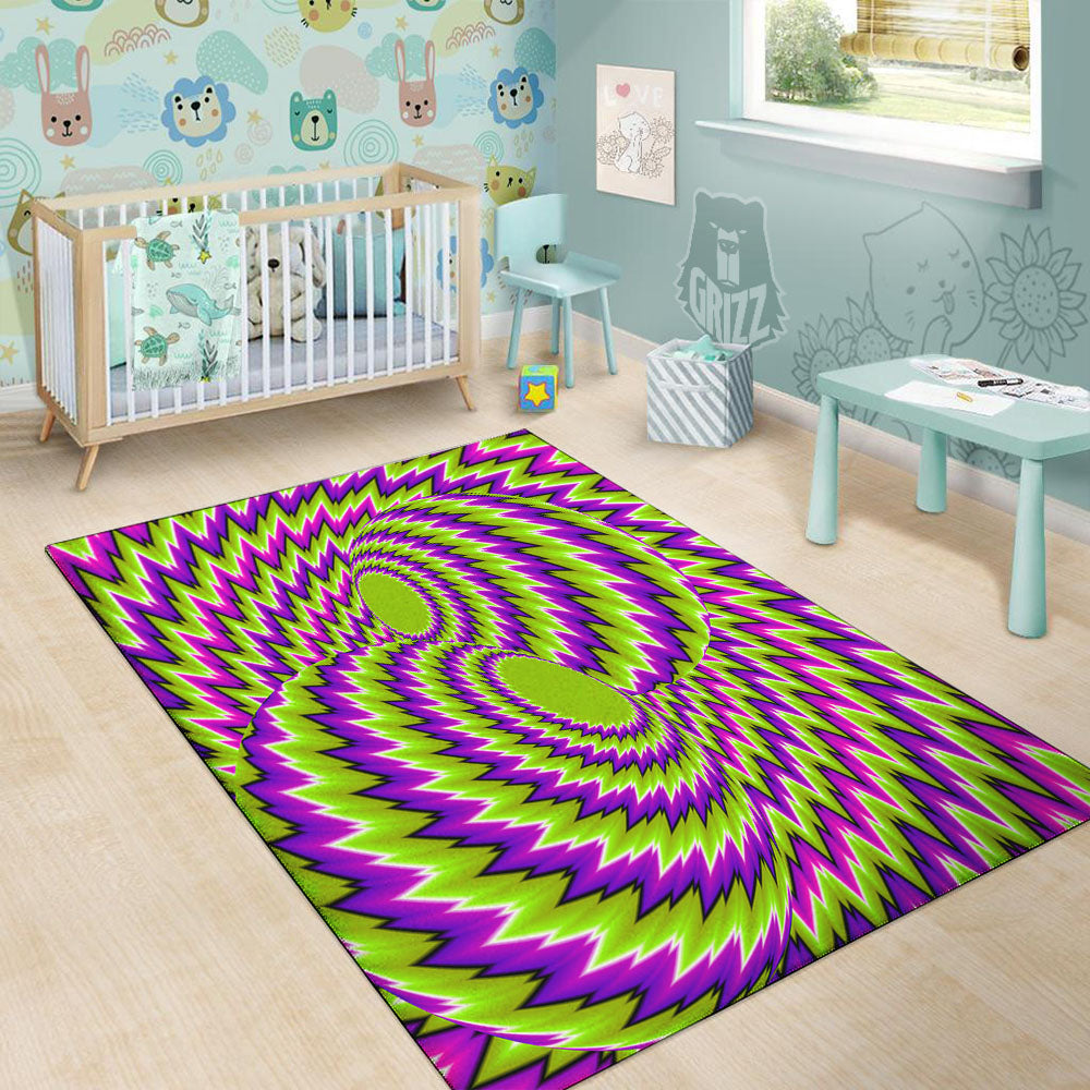 Moving Optical Illusion Green Vortex Floor Mat-grizzshop