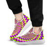 Moving Optical Illusion Spiky Spiral White Athletic Shoes-grizzshop