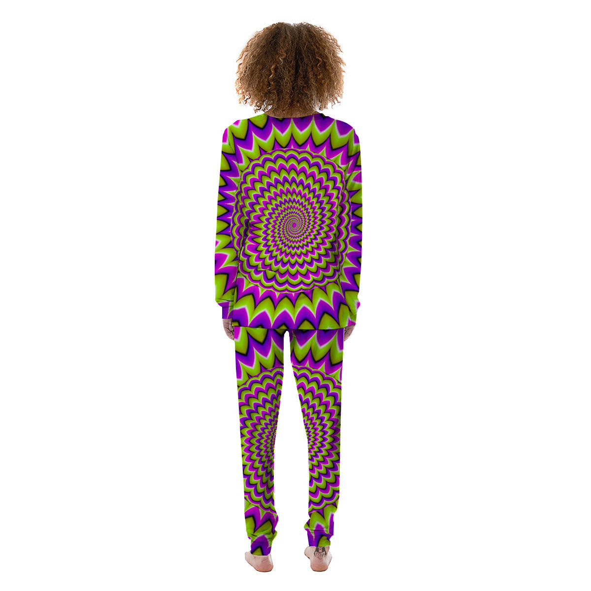 Moving Optical Illusion Spiky Spiral Women's Pajamas-grizzshop