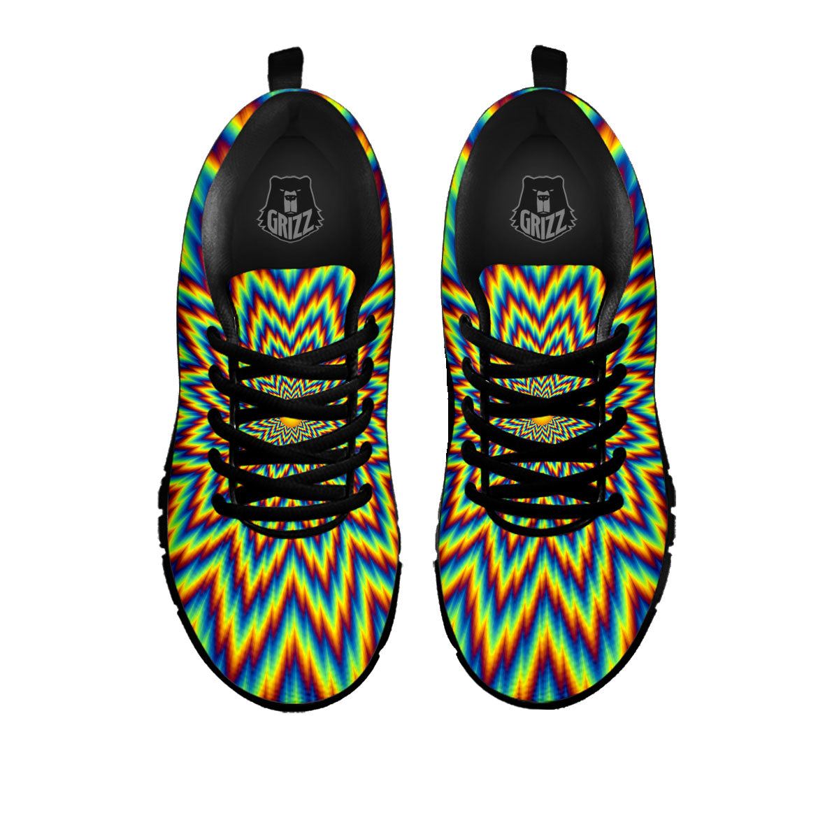 Moving Optical Illusion Spiral Expansion Black Sneaker-grizzshop