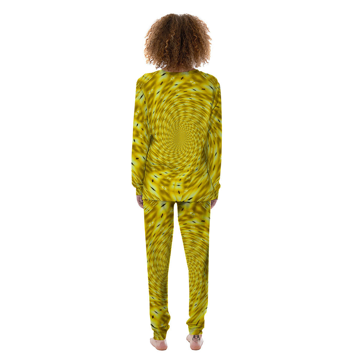 Moving Optical Illusion Yellow Big Bang Women's Pajamas-grizzshop