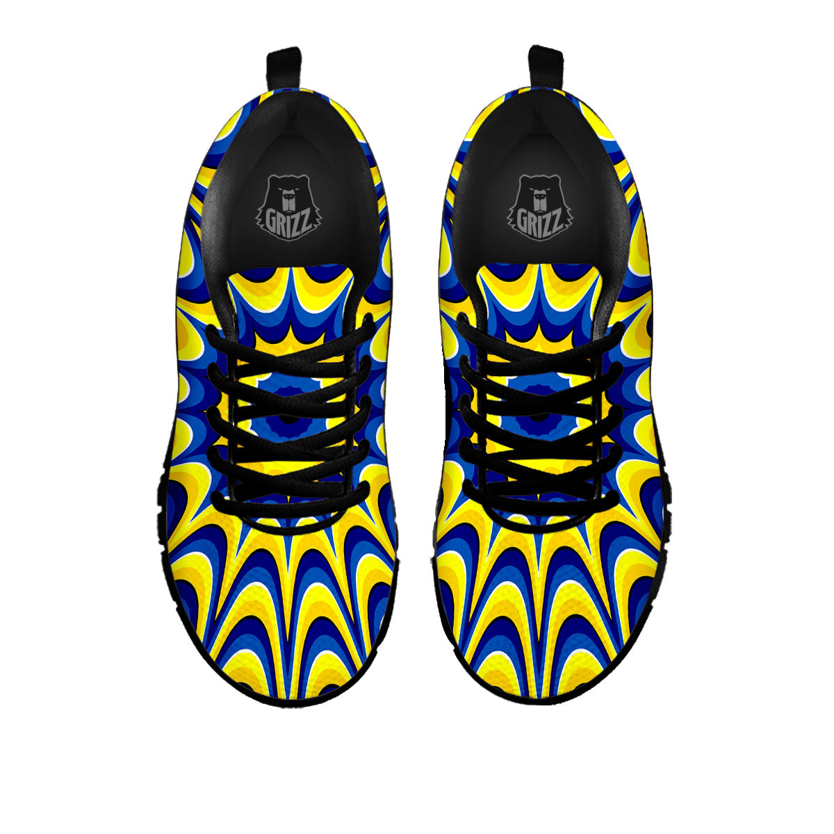 Moving Optical Yellow Dizzy Illusion Black Sneaker-grizzshop