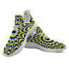 Moving Optical Yellow Dizzy Illusion White Athletic Shoes-grizzshop