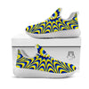 Moving Optical Yellow Dizzy Illusion White Athletic Shoes-grizzshop