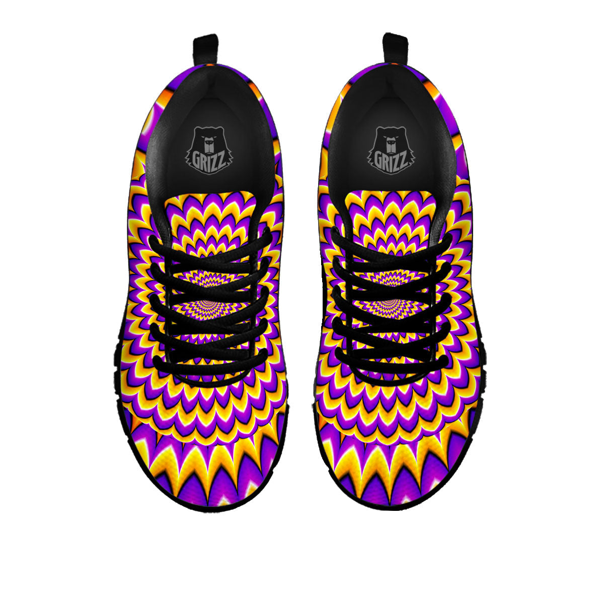 Moving Optical Yellow Expansion Illusion Black Sneaker-grizzshop