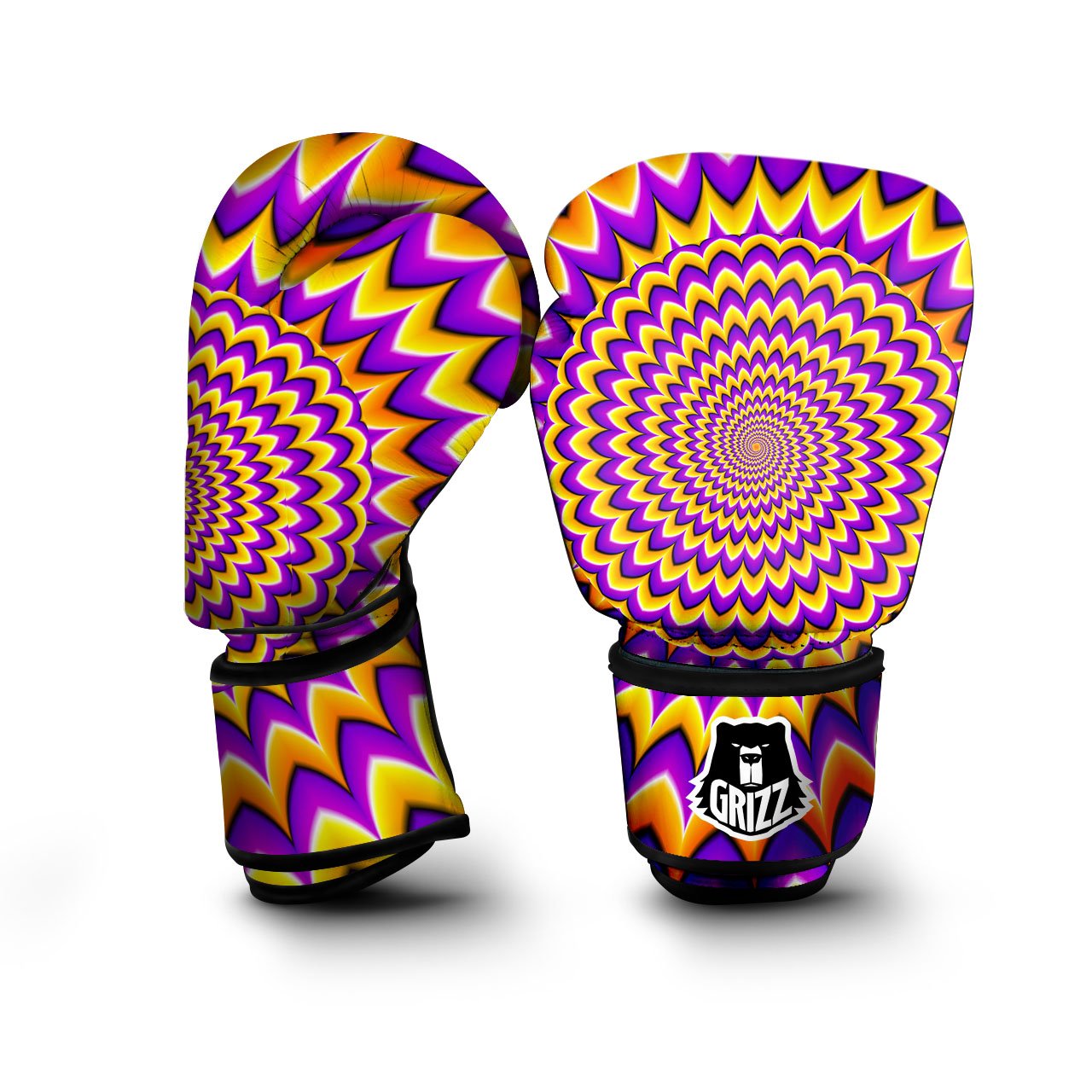 Moving Optical Yellow Expansion Illusion Boxing Gloves-grizzshop
