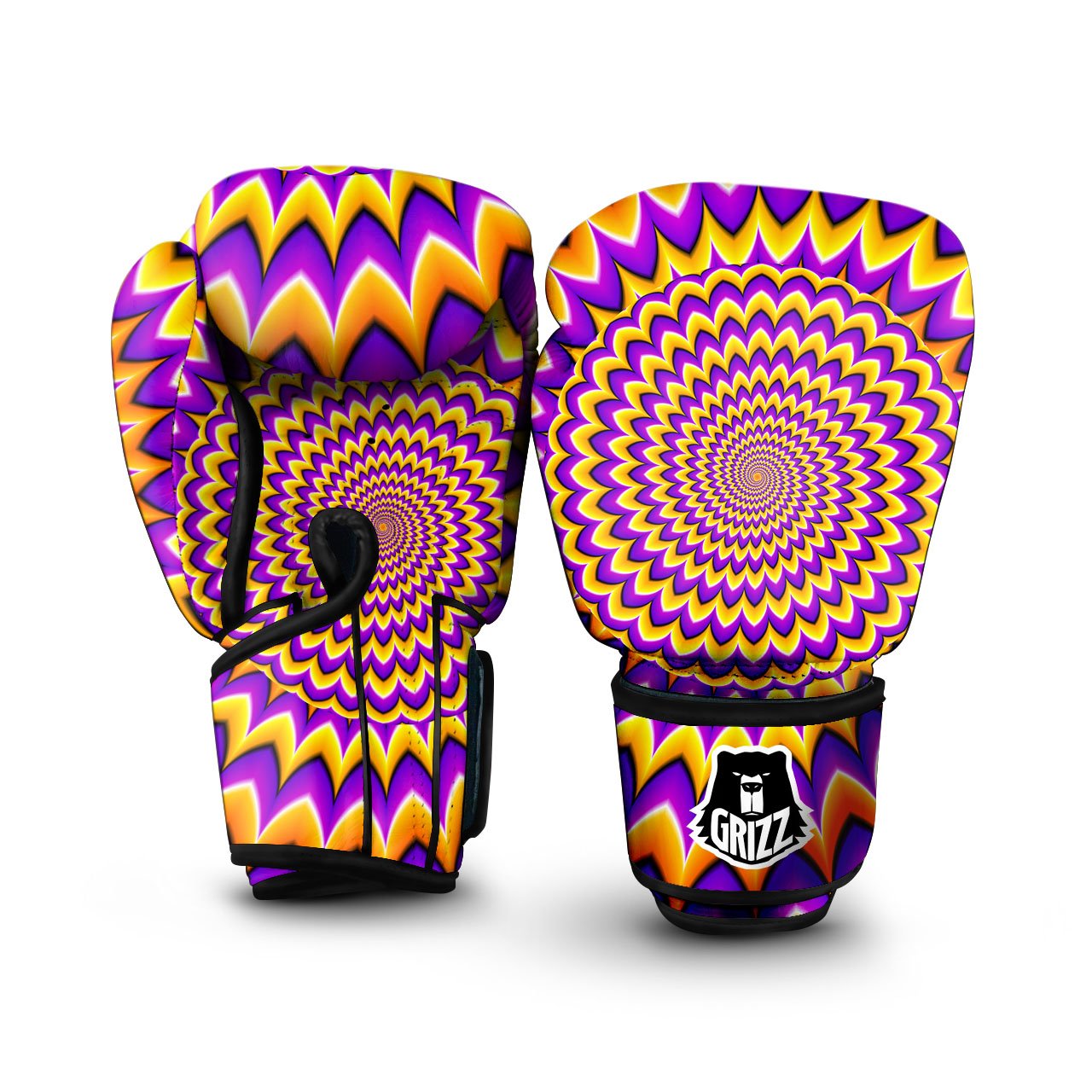 Moving Optical Yellow Expansion Illusion Boxing Gloves-grizzshop