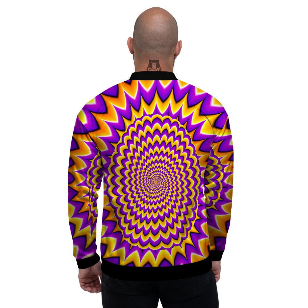 Moving Optical Yellow Expansion Illusion Men's Bomber Jacket-grizzshop