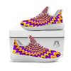 Moving Optical Yellow Expansion Illusion White Athletic Shoes-grizzshop