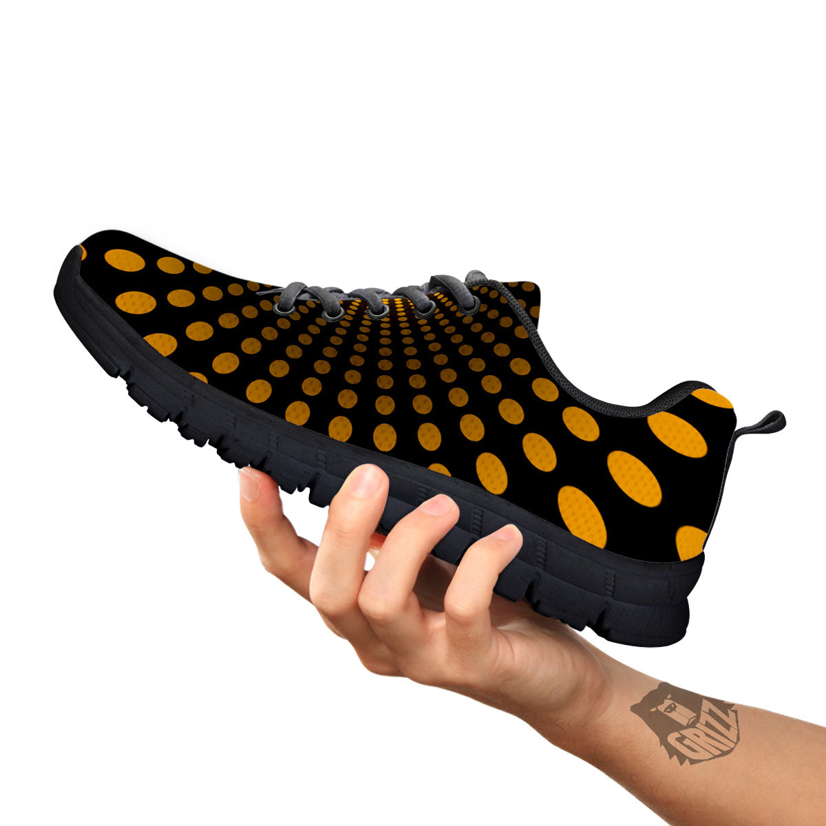 Moving Optical Yellow Explosion Illusion Black Sneaker-grizzshop