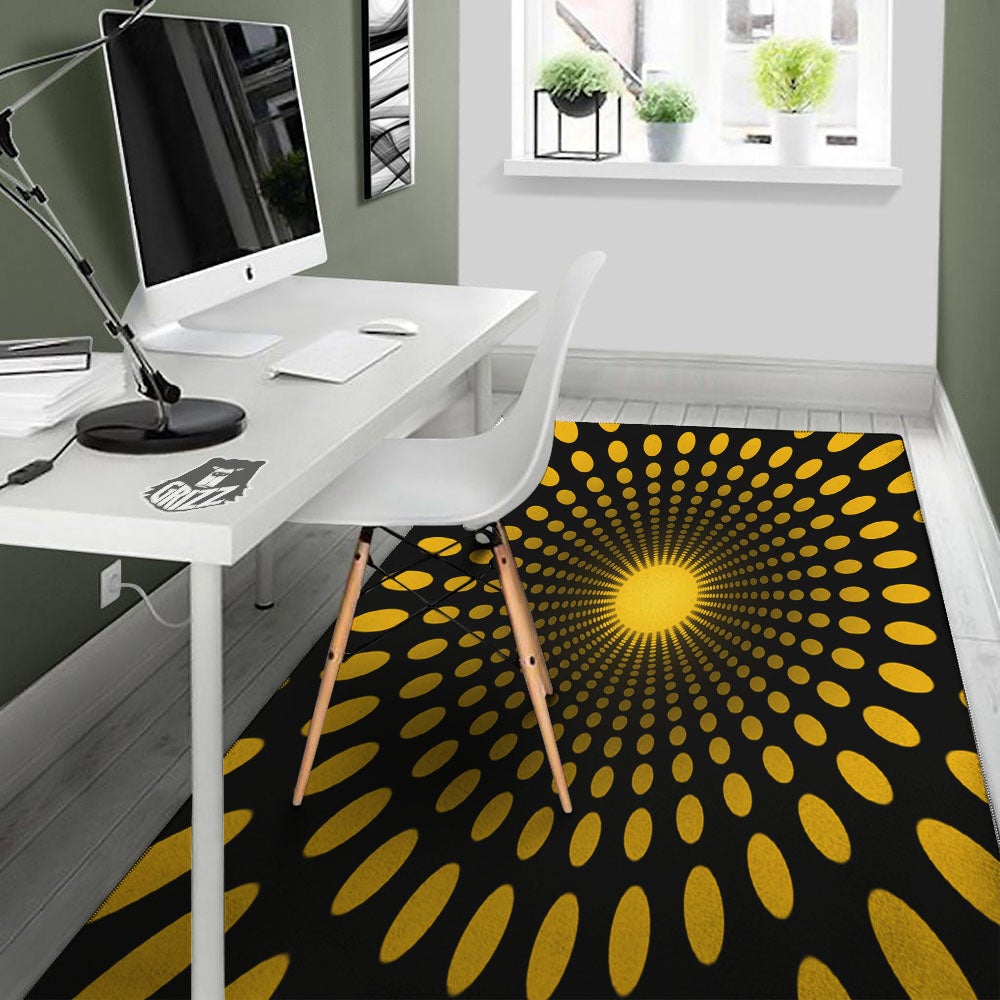 Moving Optical Yellow Explosion Illusion Floor Mat-grizzshop