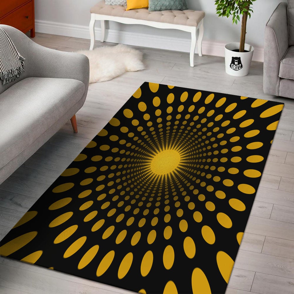 Moving Optical Yellow Explosion Illusion Floor Mat-grizzshop