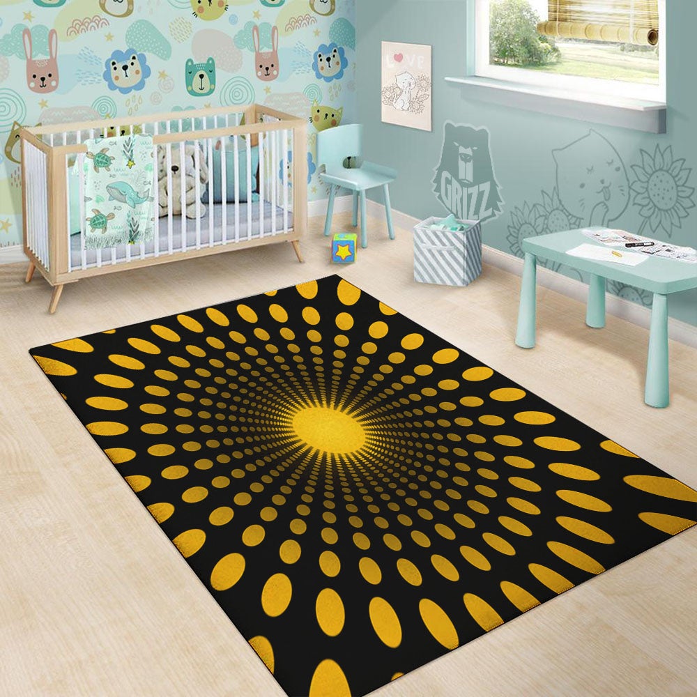Moving Optical Yellow Explosion Illusion Floor Mat-grizzshop