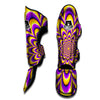 Moving Optical Yellow Flower Illusion Muay Thai Shin Guards-grizzshop