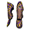 Moving Optical Yellow Spiral Illusion Muay Thai Shin Guards-grizzshop