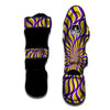 Moving Optical Yellow Spiral Illusion Muay Thai Shin Guards-grizzshop