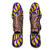 Moving Optical Yellow Spiral Illusion Muay Thai Shin Guards-grizzshop