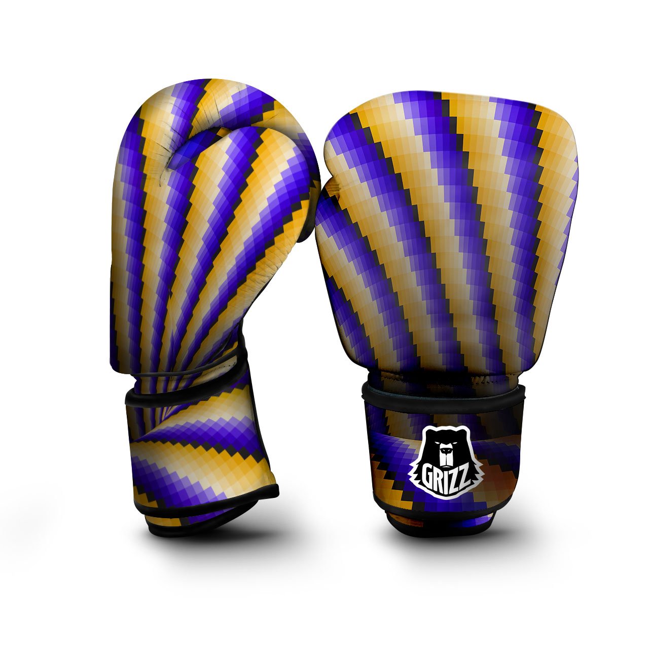 Moving Optical Yellow Vortex Illusion Boxing Gloves-grizzshop