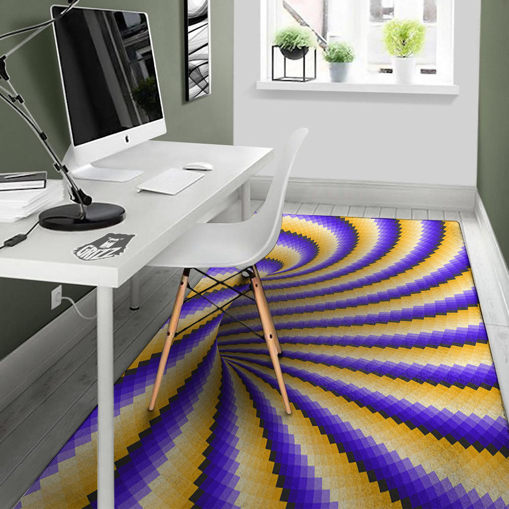Moving Optical Yellow Vortex Illusion Floor Mat-grizzshop