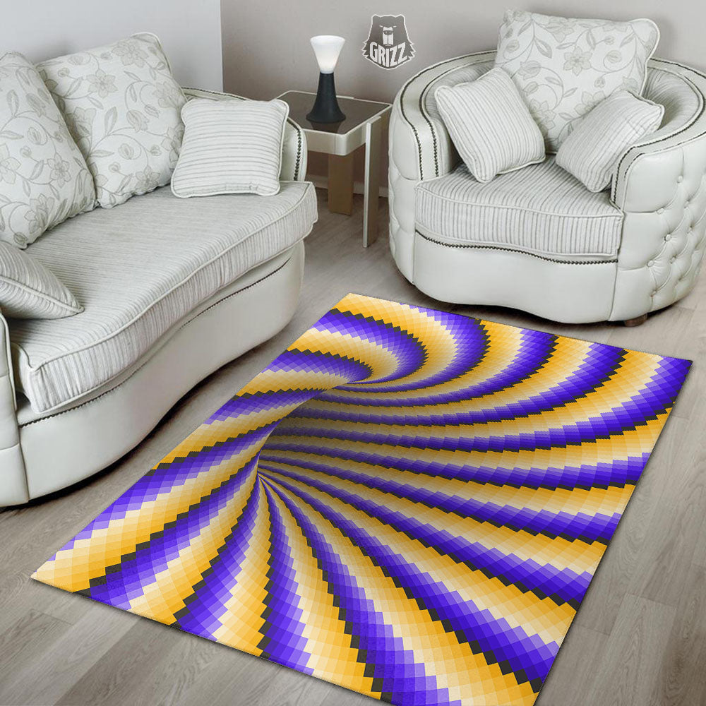 Moving Optical Yellow Vortex Illusion Floor Mat-grizzshop
